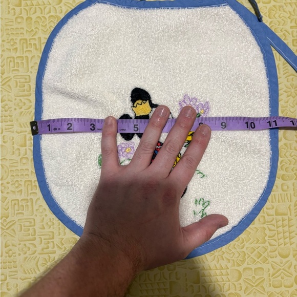 Vintage Bib with Cartoon Design - Blue and White - Picture 4 of 5